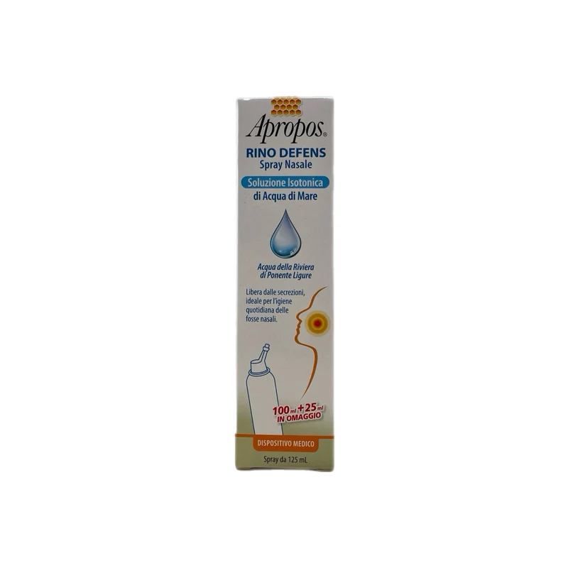 Apropos Rino Defens Spray Nasale Igiene Quotidiana Fosse Nasali Soluzione Isotonica Acqua Di Mare 125 ml