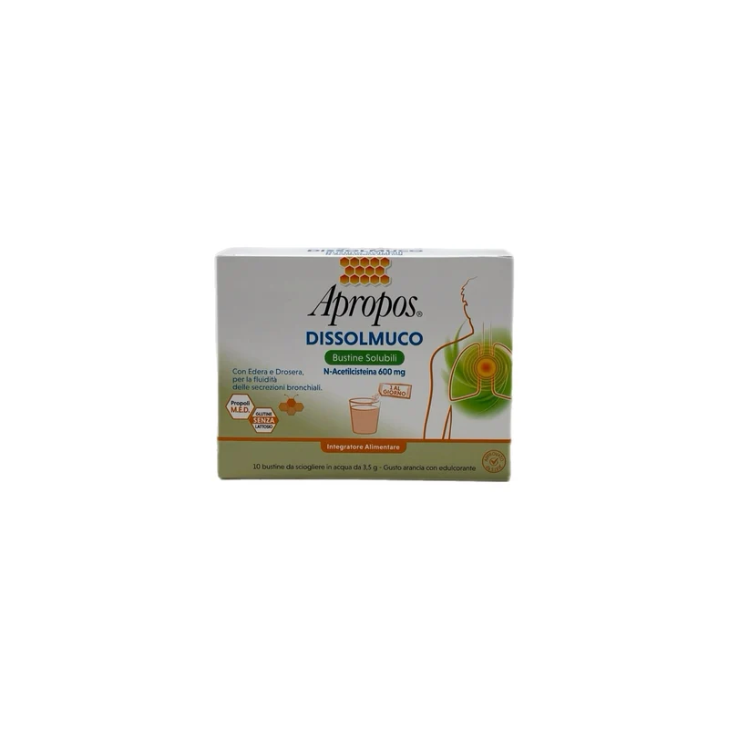 Apropos Dissolmuco Integratore Alimentare Secrezioni Bronchiali Arancia No Glutine Lattosio 10 Buste