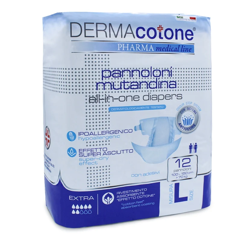 Dermacotone Pannoloni muntandina con strappo L 12 pezzi