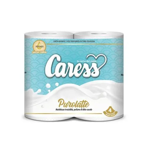 Caress Carta Igenica 2 veli Profumata Purolatte 4 rotoli