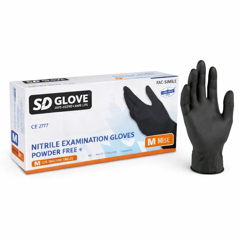 SD Glove Guanti in Nitrile Neri Senza Polvere TG XL - Box da 100pz (Copia)