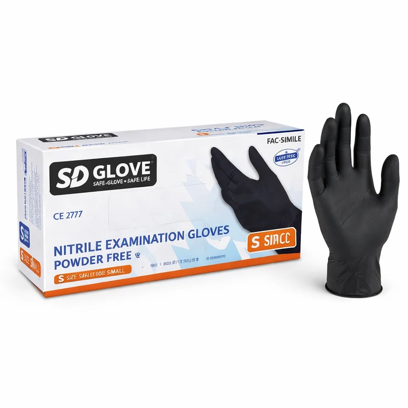 SD Glove Guanti in Nitrile Neri Senza Polvere TG S - Box da 100pz