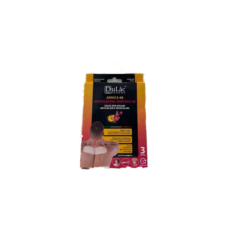 Dulàc Arnica 98 Artiglio Diavolo 98 Fasce Dolori Articolari Muscolari 8 X 21,5 cm