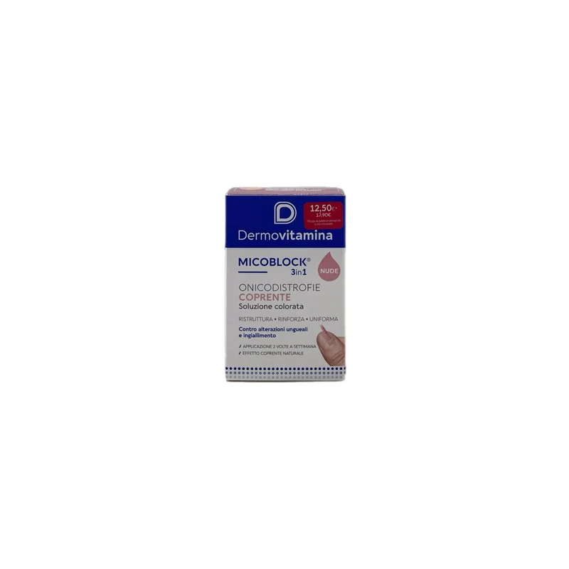 Dermovitamina MicoBlock 3 In 1 Nude Onicodistrofie coprente Ristruttura Rinforza Uniforma 8 ml