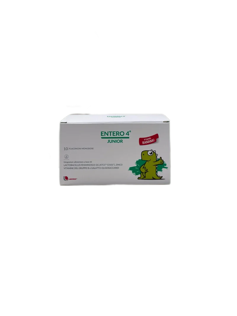 Entero 4 Junior Integratore Alimentare Probiotici Banana No Glutine 10 Flaconcini