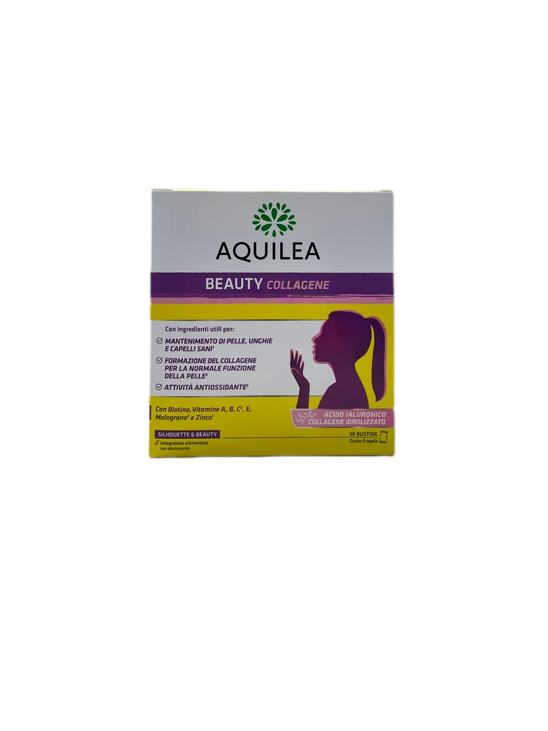 Aquilea Beauty Collagene Integratore Alimentare Pelle Unghie Capelli Sani Fragola 30 Bustine Tazza Omaggio