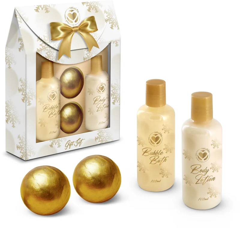 Setablu Set corpo Lozione Corpo 100 ml + Bagnoschiuma 100 ml + 2 Bombe Bagno da 50g Idea Regalo