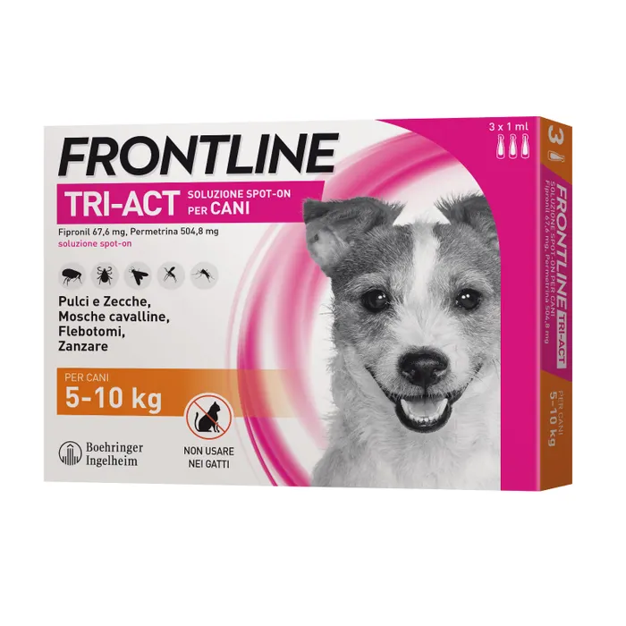 Frontline Tri-Act Spot-On Cani 5-10kg 3x1ml