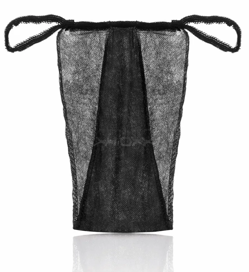 Slip Donna alta qualità in tnt nero - 100 confezioni singole