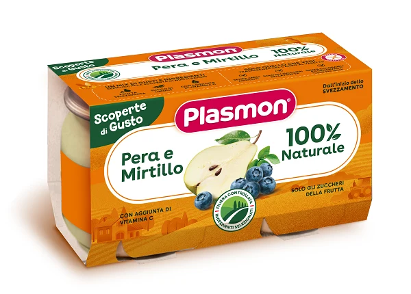 Plasmon omogeneizzato pera mirtillo 2 pezzi da 104 g