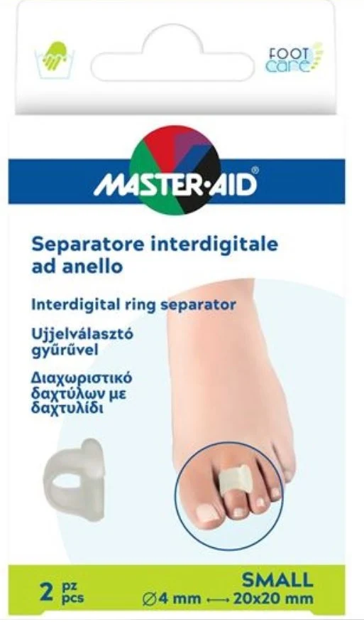 Separatore dita master-aid footcare con anello small 2 pezzi c17