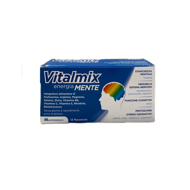 Vitalmix Energia Integratore Alimentare Mente Memoria Funzioni Cognitive No Glutine Lattosio 12 flaconcini