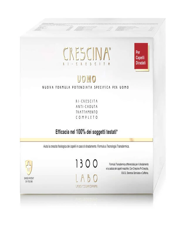 Crescina tc uomo 1300 formula specifica potenziata 20+20 fiale da 3,5 ml