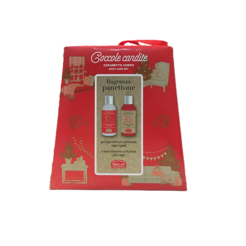 Helan Cofanetto Corpo Panettone Gel Bagnodoccia 100 ml Crema Idratante 100 ml Coccole Candite
