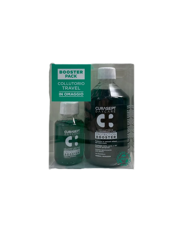 Curasept Collutorio Protection Booster Bipacco Erbe Herbal Invasion Day Care 500 ml 100 ml