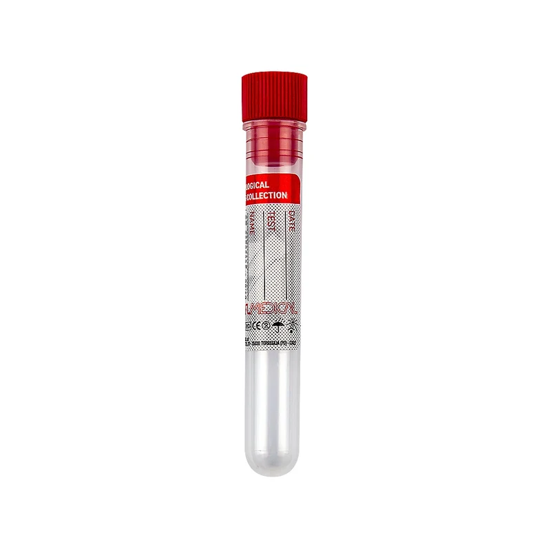Provetta 13x75 mm cilindrica sterile con tappo rosso + etichetta