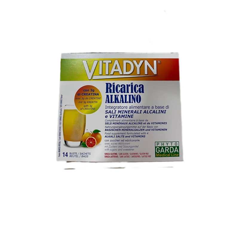 Vitadyn 14 Buste Integratore Alimentare Vitamine Minerale Ricarica Alkalino Phyto Garda