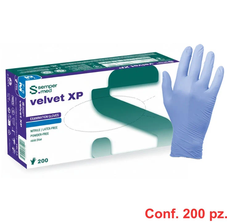 Guanti in nitrile senza polvere VELVET XP (conf. 200 pz.)
