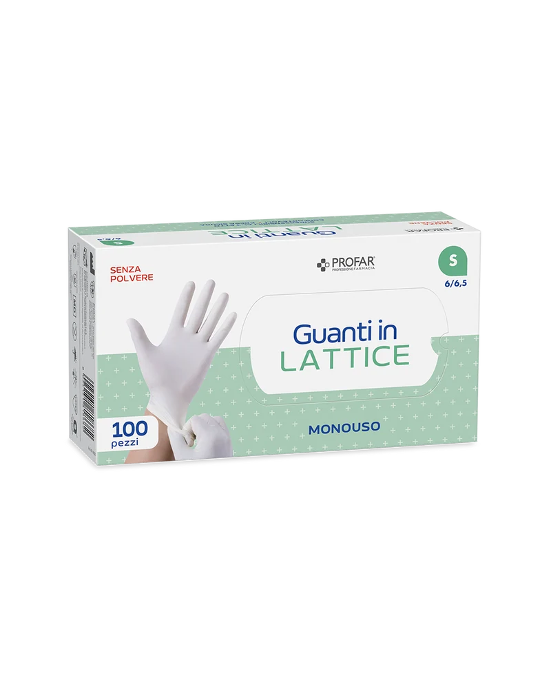 Guanti in lattice senza polvere tg. S