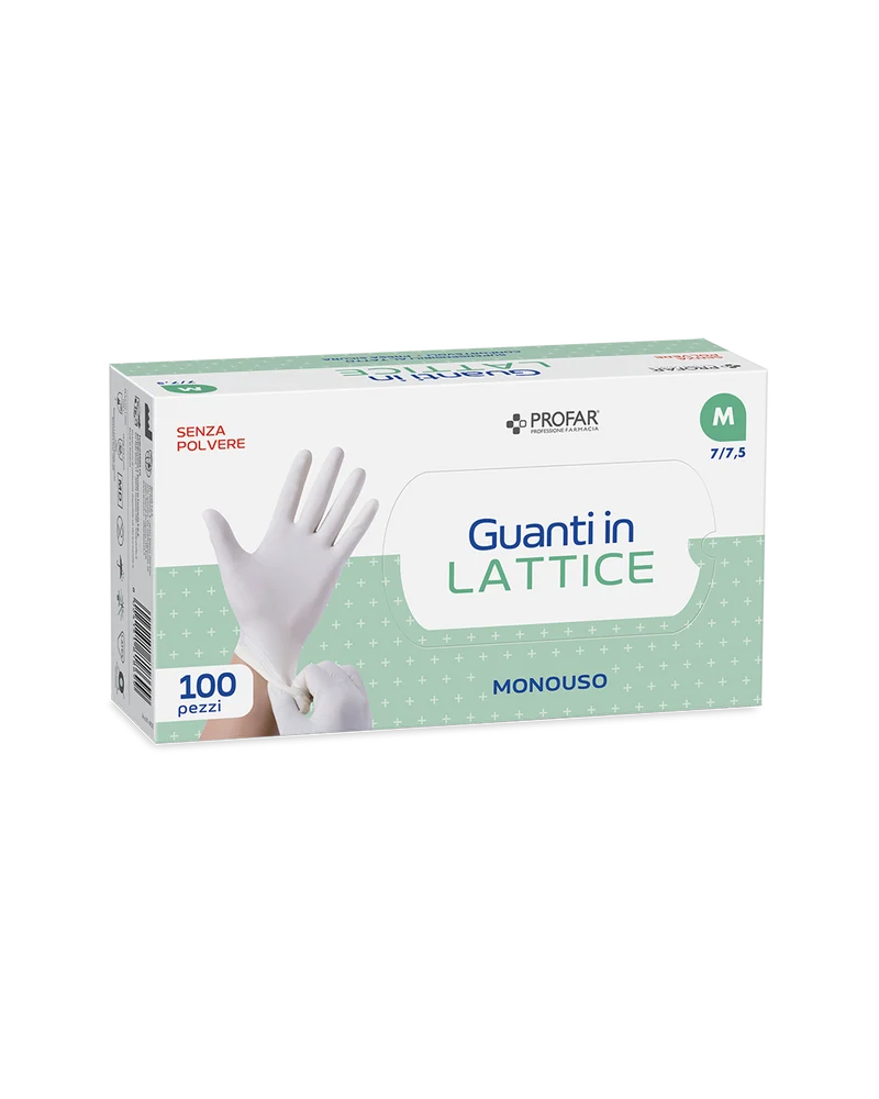 Guanti in lattice senza polvere tg. M