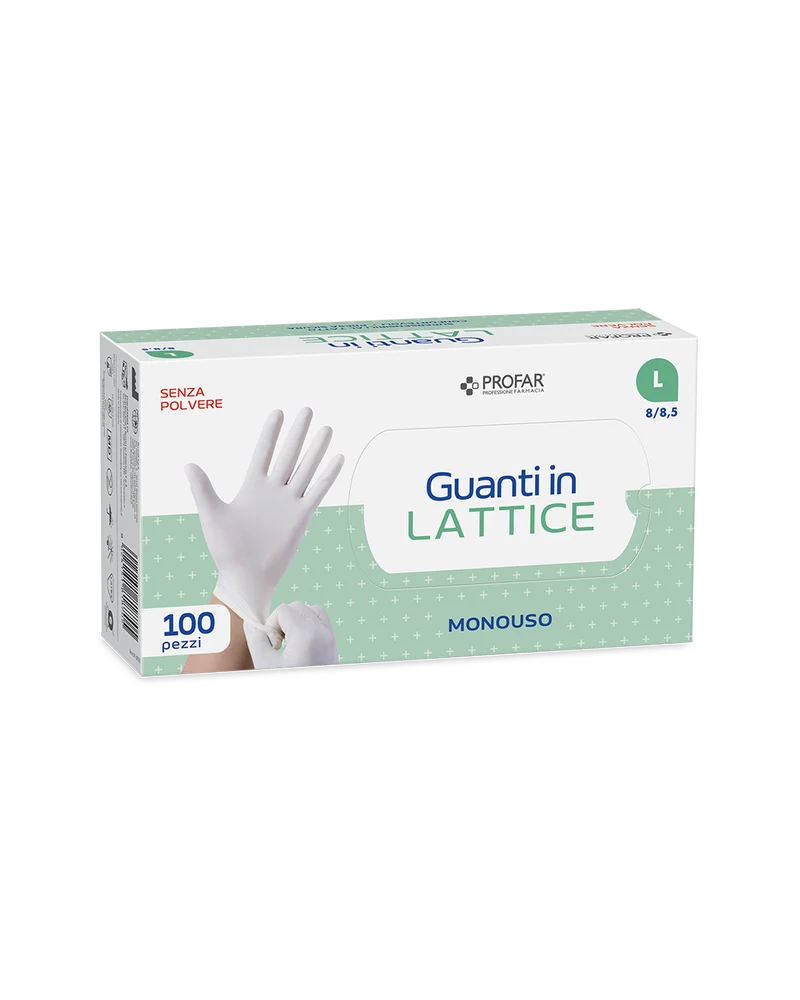 Guanti in lattice senza polvere tg. L