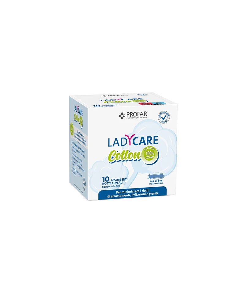 Ladycare cotton assorbenti con ali notte
