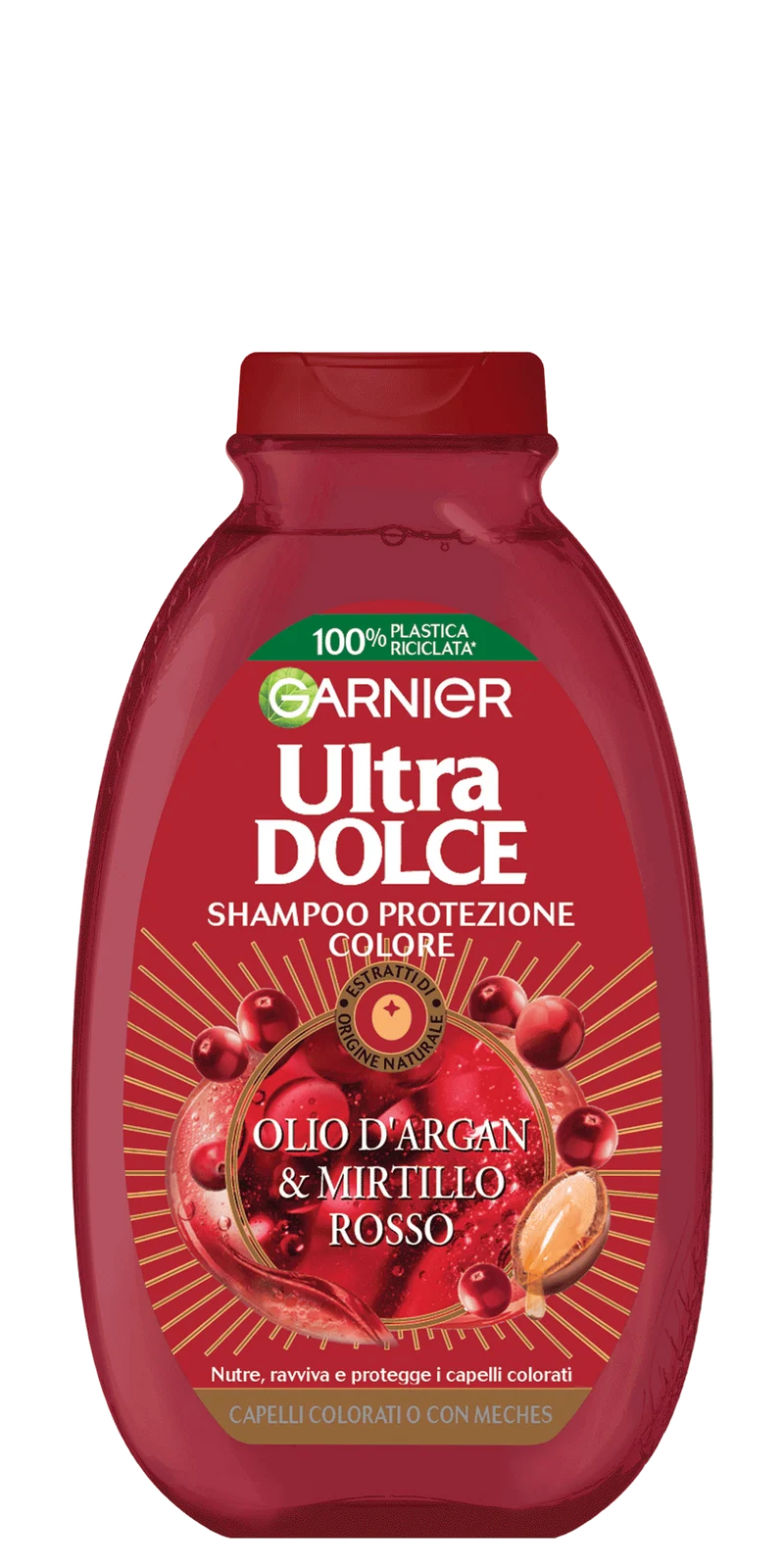 Garnier Ultra Dolce Shampoo 250Ml Olio di Argan e Mirtillo Rosso — Cartone intero da 6 confezioni · Cartone da 6 pz