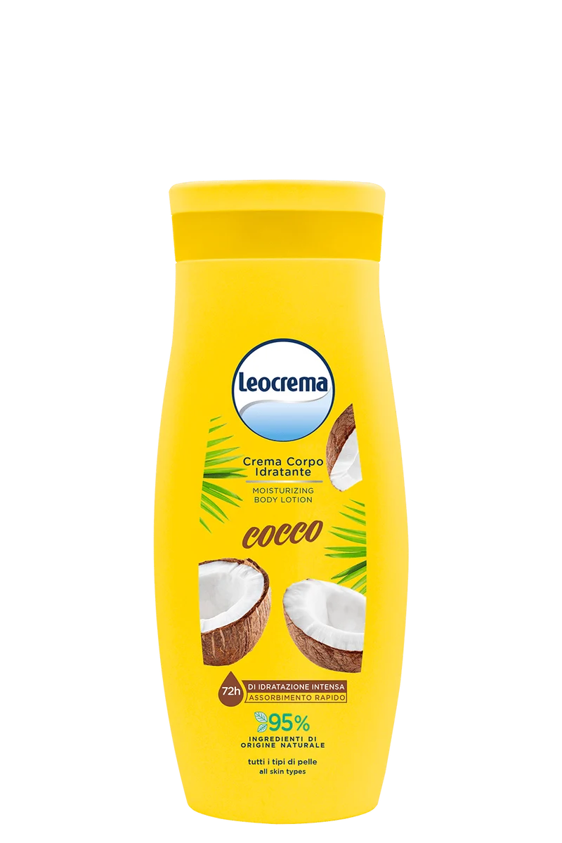 Leocrema Crema Fluida Idratante Cocco 250 ml — Cartone intero da 12 confezioni · Cartone da 12 pz