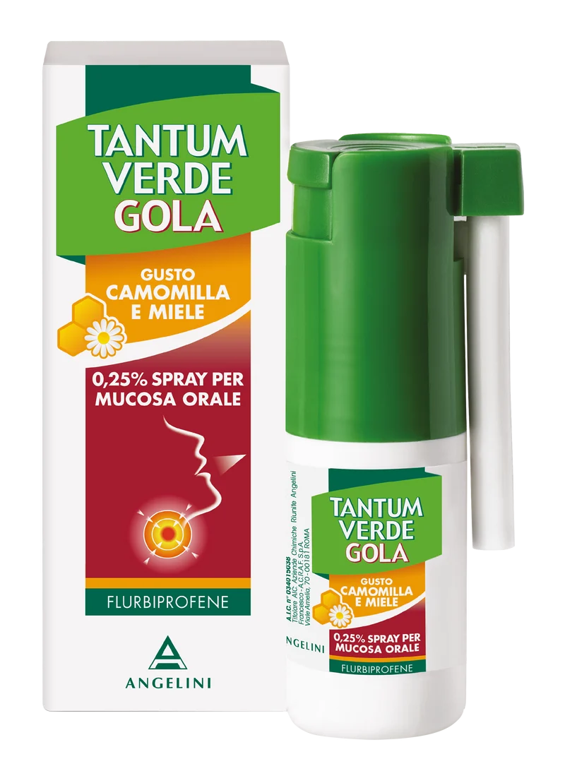 Tantum verde gola 0,25% spray per mucosa orale gusto camomilla e miele flurbiprofene