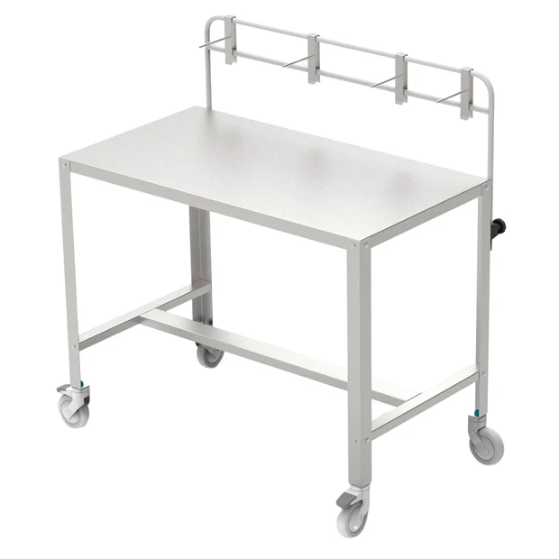Tavolo carrellato in acciaio inox 1 piano - cm 120x65x95H