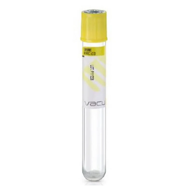 Provette sottovuoto per urina Vacumed 16x100 tappo giallo - Conf.100 pz.