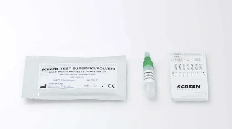 Test rapido antidroga test superfici e polveri 7 sostanze - conf. 25 test