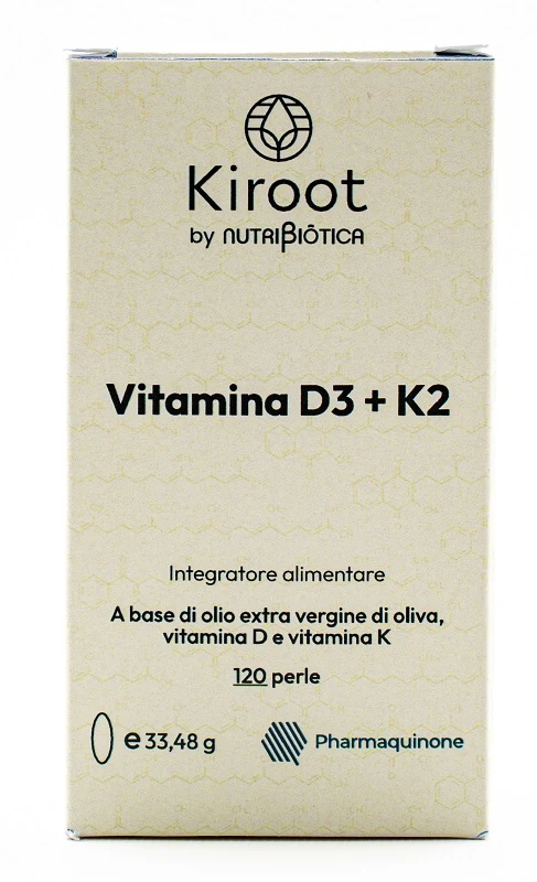 Kiroot by nutribiotica vitamina d3+k2 120 perle senza glutine senza lattosio