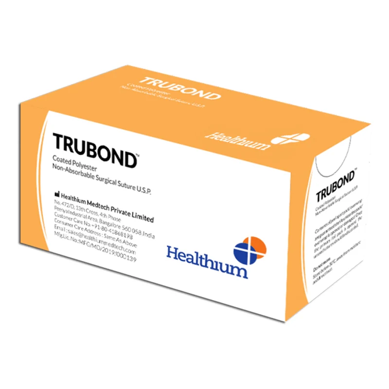 Sutura Healthium TRUBOND, ago 3/8 16mm, USP 3/0 - filo verde 38cm (conf. 12 pz.)