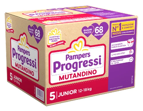 Pampers progressi mutandina quadri junior 68 pezzi