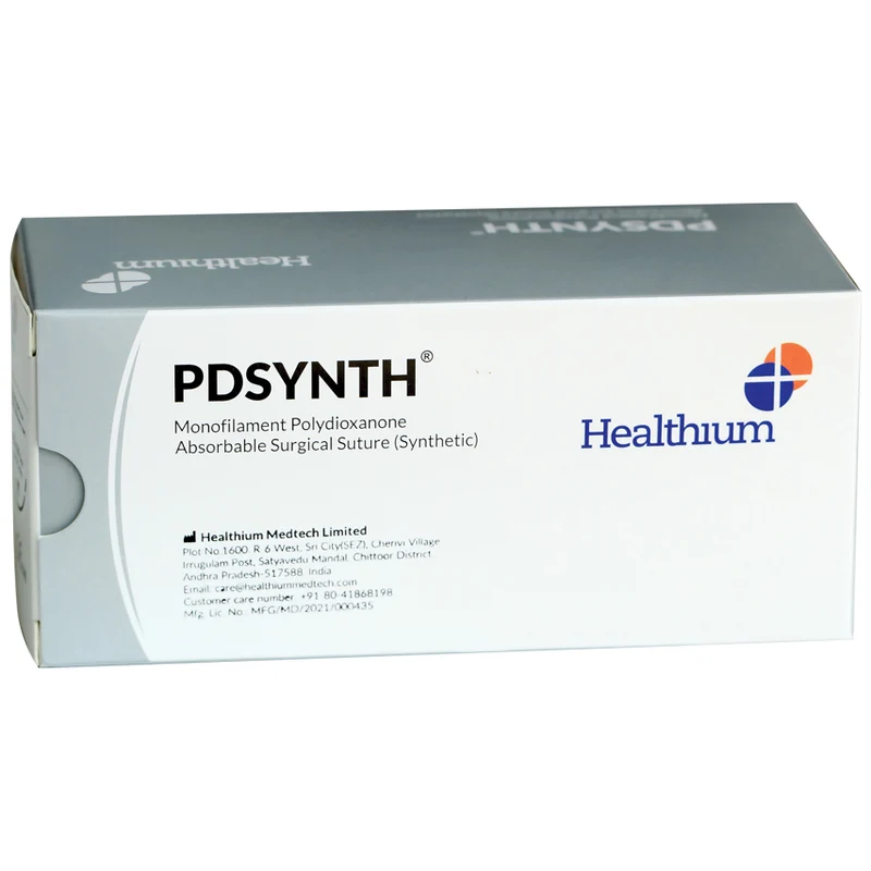 Sutura Healthium PDSYNTH, ago 1/2 40mm, USP 0 - filo viola 70cm (conf. 12 pz.)