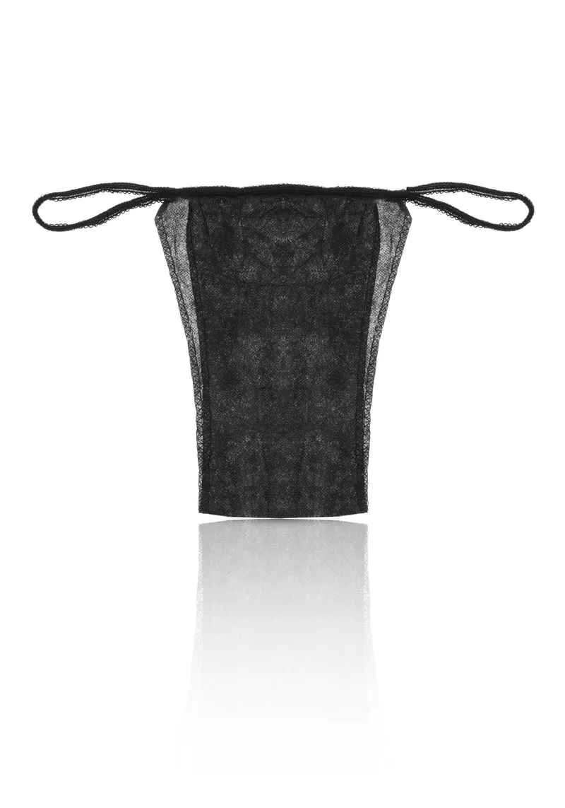 Tanga donna nero monouso in tnt - conf.100 pz