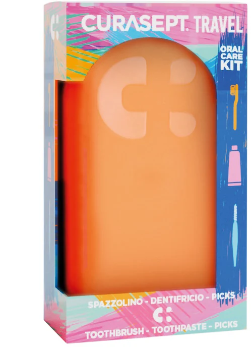 Curasept travel arancio 1 spazzolino + 1 dentifricio 20 ml + 3 picks