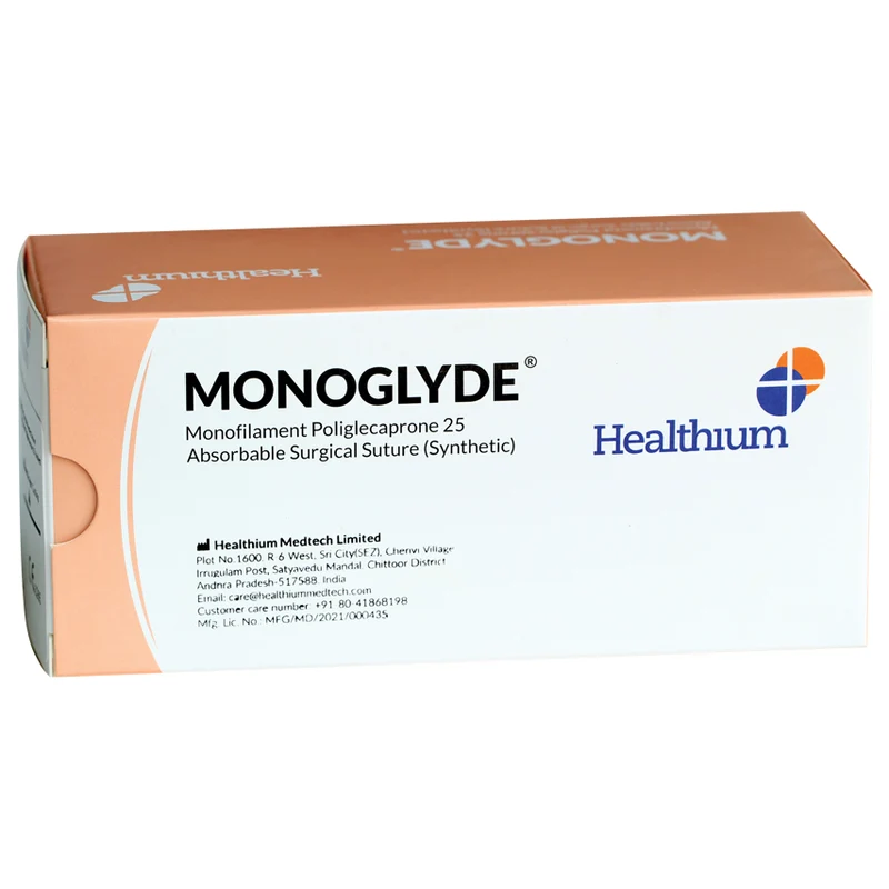 Sutura Healthium MONOGLYDE, ago 1/2 30mm, USP 2/0 - filo incolore 70cm (conf. 12 pz.)