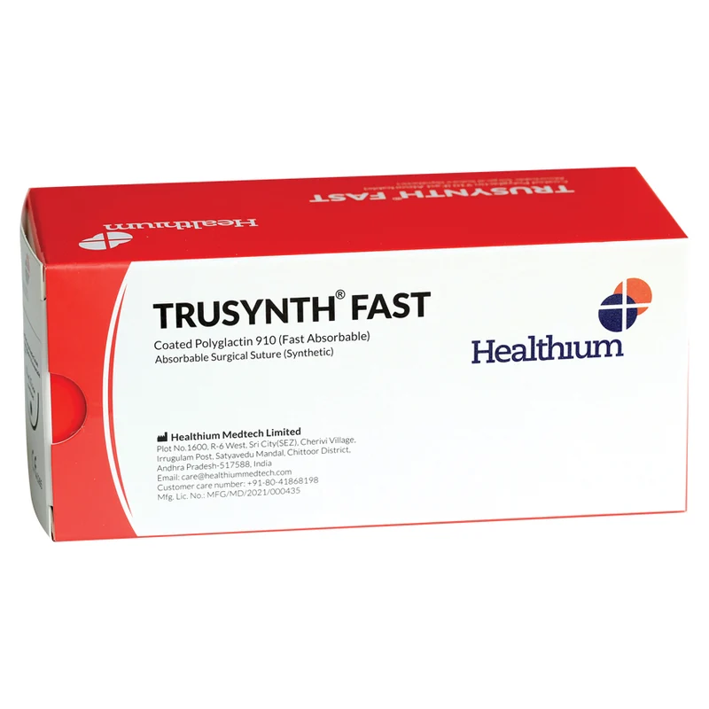 Sutura Healthium TRUSYNTH FAST, ago 3/8 19mm, USP 4/0 - filo incolore 70cm (conf. 12 pz.)