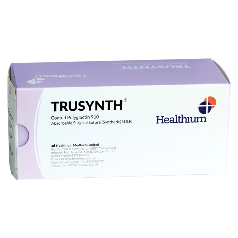 Sutura Healthium TRUSYNTH, ago 1/2 19mm, USP 2/0 - filo viola 75cm (conf. 12 pz.)