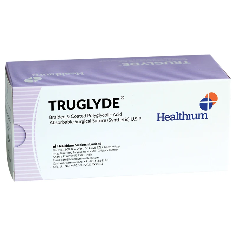 Sutura Healthium TRUGLYDE, ago 3/8 19mm, USP 3/0 - filo viola 45cm (conf. 12 pz.)
