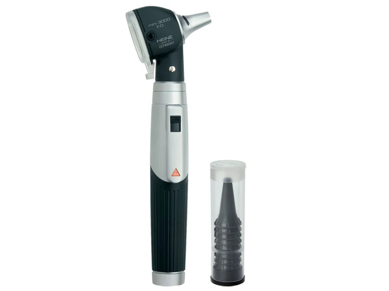 Otoscopio Heine Mini 3000 a F.o. Manico Ricaricabile - Nero