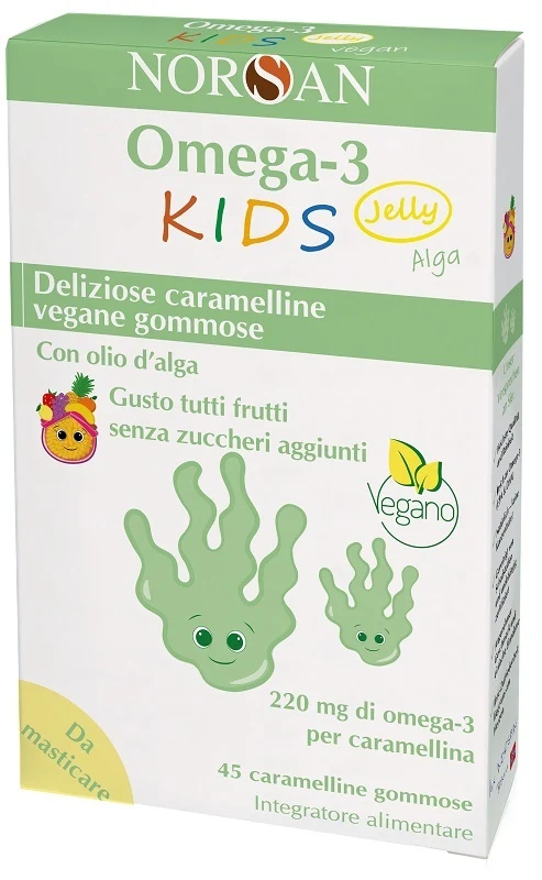 Norsan omega 3 kids jelly alga 45 caramelle gommose