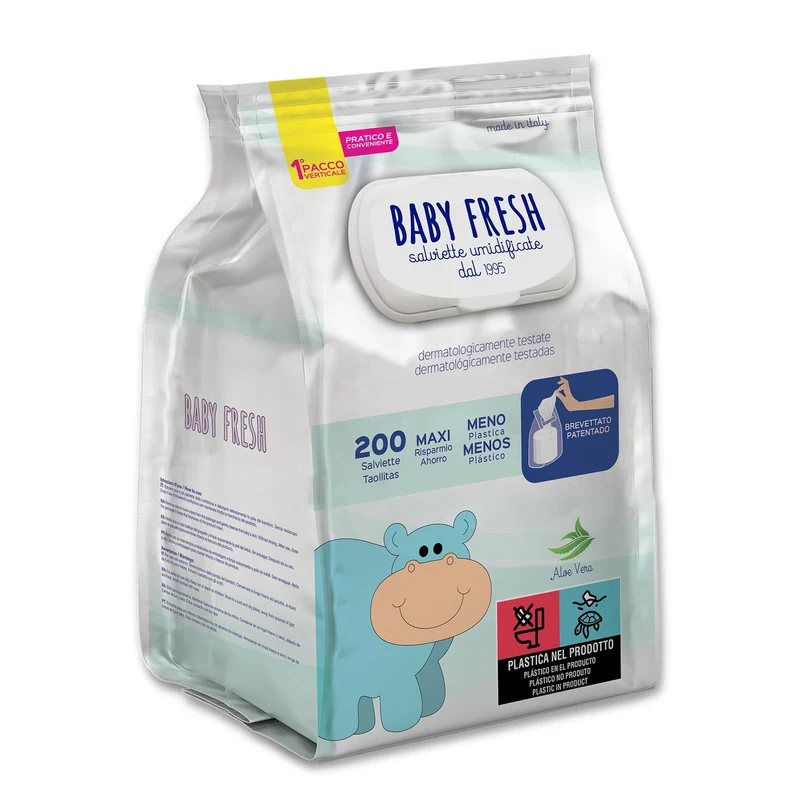 Baby Fresh Salviette pz 200 Pop-up Pacco Scorta – Cartone 8 pz