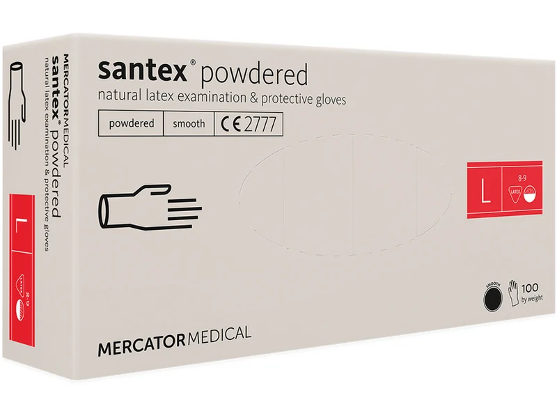 Guanti in lattice con polvere Santex MERCATOR MEDICAL - conf. 100 pz.