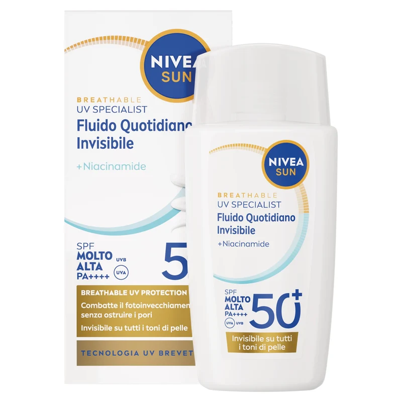 Nivea Sun Fluido Viso FP 50+ 40ml — Protezione Solare · Vendita all'ingrosso a cartone