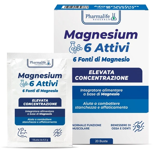 Magnesium 6 attivi 20 bustine senza glutine