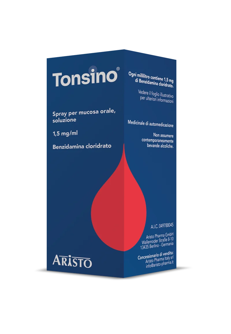 Tonsino 1,5 mg/ml spray per mucosa orale, soluzione benzidamina cloridrato