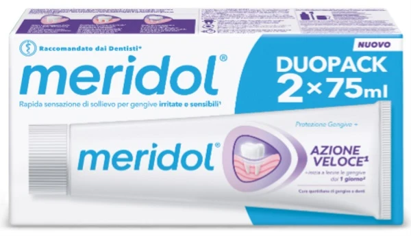 Meridol dentifricio azione veloce 75 ml bitubo